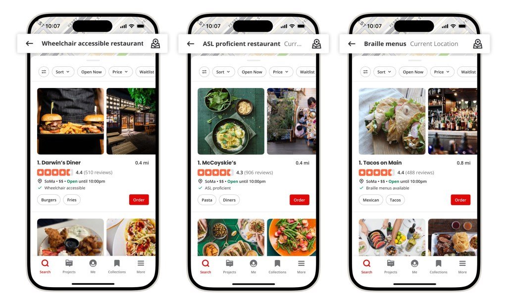 Yelp обновляет приложение с искусственным интеллектом для альтернативного текста изображений и новыми идентификаторами доступности для бизнеса